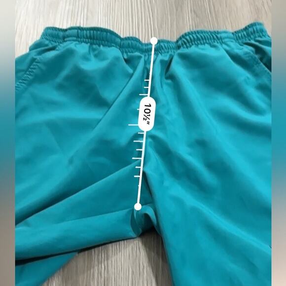 Nike‎ Men's Teal Blue Large Swoosh Dri Fit Running Activewear Shorts Size S - Picture 9 of 10